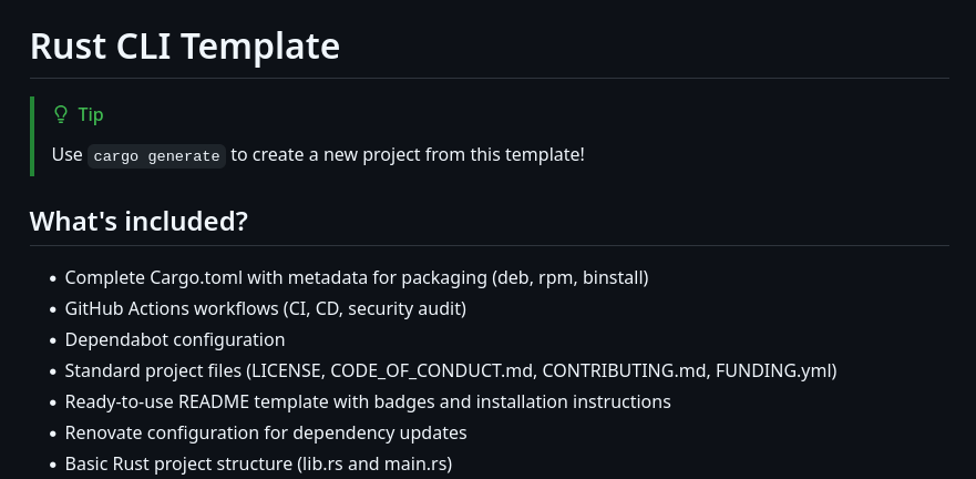 Rust CLI Template